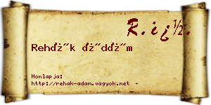 Rehák Ádám névjegykártya