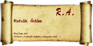 Rehák Ádám névjegykártya